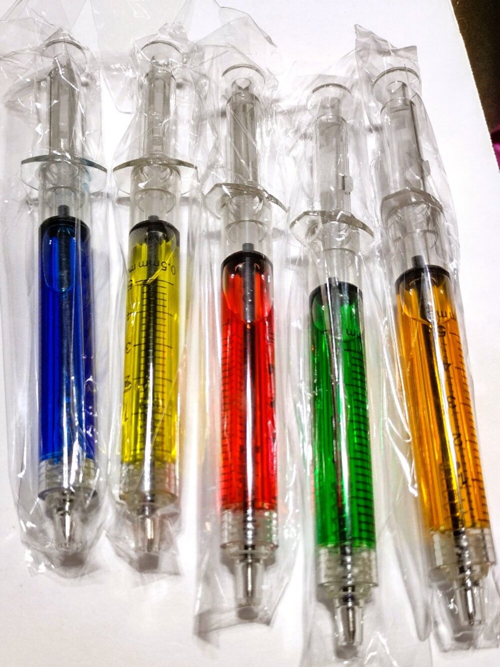 Set of 5 Pens Syringe Gift Reward Phlebotomist Nurse Doctor Staff Random Colors